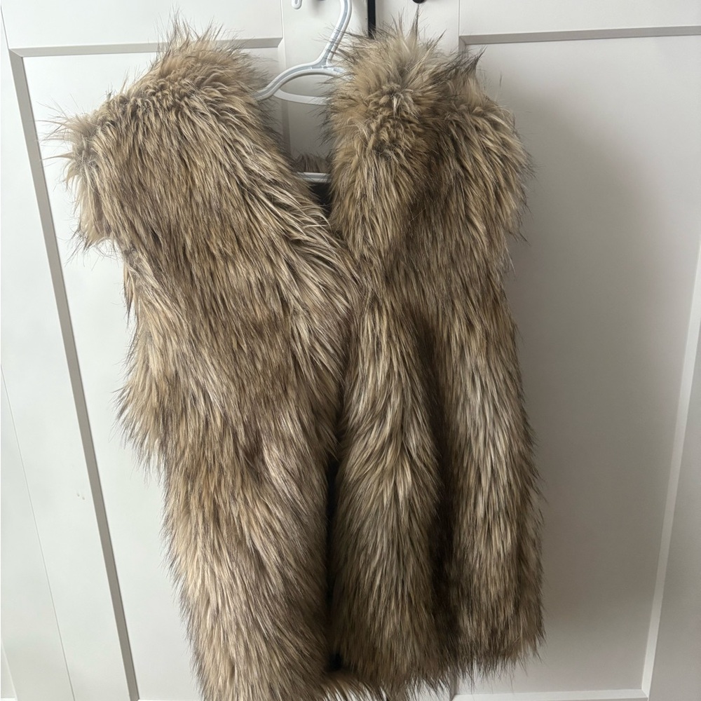 Talula Faux Fur Vest in Dark Brown